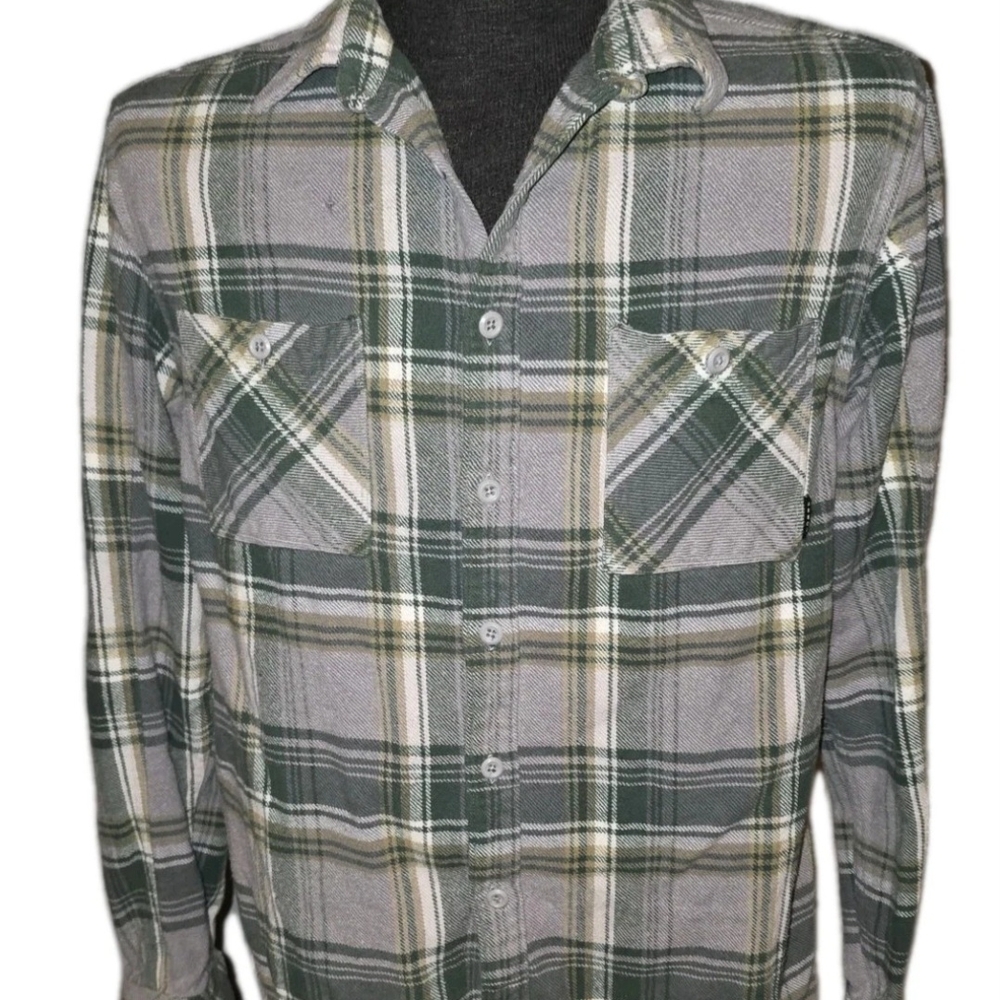 Arbor Green and Gray Casual Button Down Shirt with Classic Plaid Design